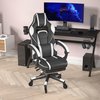Flash Furniture White LeatherSoft Gaming Chair with Skater Wheels CH-00288-WH-RLB-GG